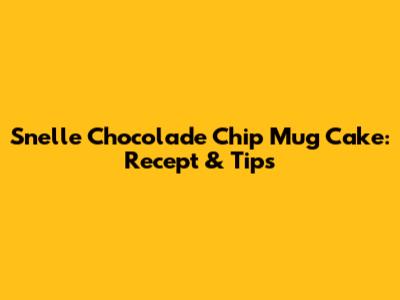 Snelle Chocolade Chip Mug Cake: Recept & Tips