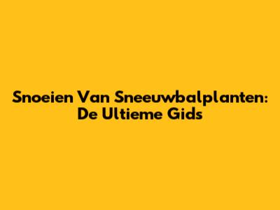 Snoeien Van Sneeuwbalplanten: De Ultieme Gids