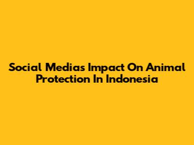 Social Media's Impact On Animal Protection In Indonesia