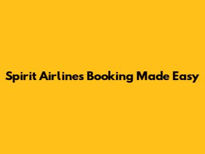Spirit Airlines Booking Made Easy