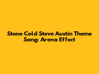 Stone Cold Steve Austin Theme Song: Arena Effect
