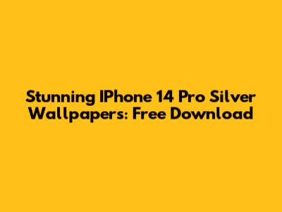 Stunning IPhone 14 Pro Silver Wallpapers: Free Download