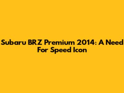 Subaru BRZ Premium 2014: A Need For Speed Icon