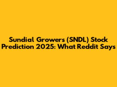 Sundial Growers (SNDL) Stock Prediction 2025: What Reddit Says