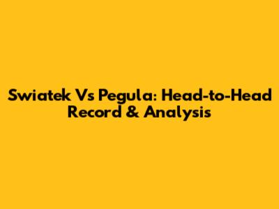 Swiatek Vs Pegula: Head-to-Head Record & Analysis