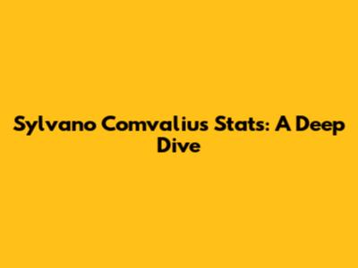 Sylvano Comvalius Stats: A Deep Dive