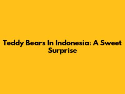 Teddy Bears In Indonesia: A Sweet Surprise