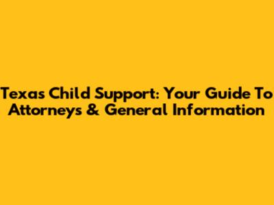 Texas Child Support: Your Guide To Attorneys & General Information