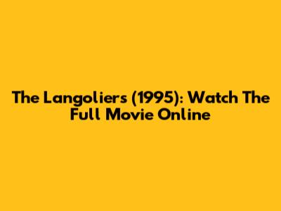 The Langoliers (1995): Watch The Full Movie Online