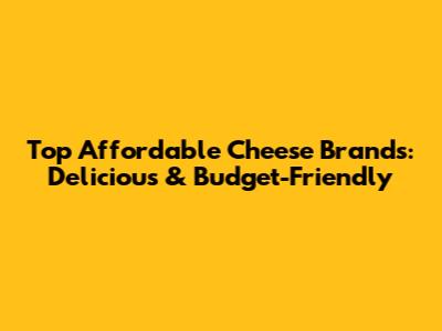 Top Affordable Cheese Brands: Delicious & Budget-Friendly