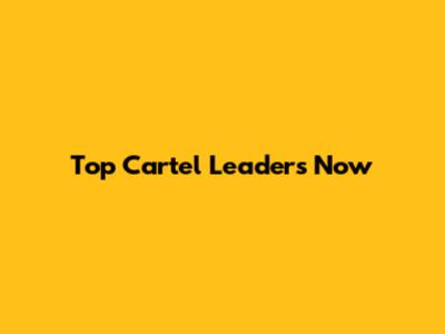 Top Cartel Leaders Now