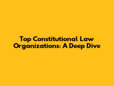 Top Constitutional Law Organizations: A Deep Dive