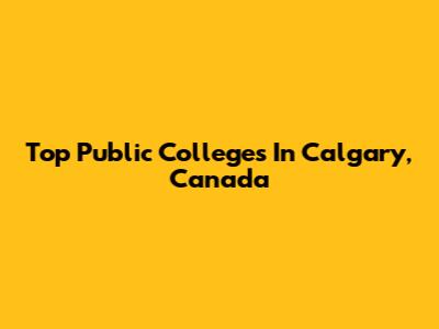 Top Public Colleges In Calgary, Canada