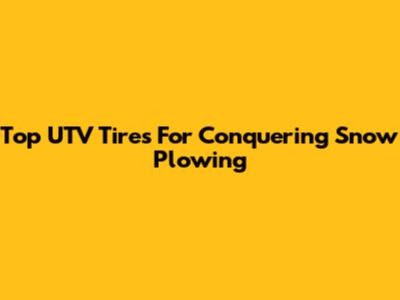 Top UTV Tires For Conquering Snow Plowing