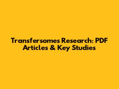 Transfersomes Research: PDF Articles & Key Studies
