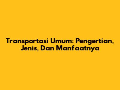 Transportasi Umum: Pengertian, Jenis, Dan Manfaatnya