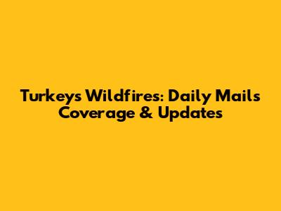 Turkey's Wildfires: Daily Mail's Coverage & Updates