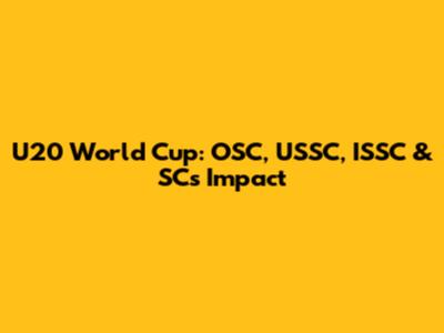 U20 World Cup: OSC, USSC, ISSC & SC's Impact