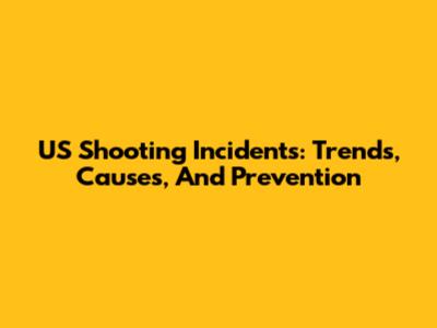 US Shooting Incidents: Trends, Causes, And Prevention