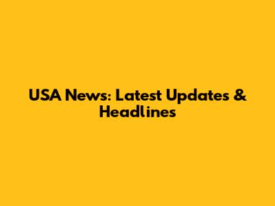 USA News: Latest Updates & Headlines