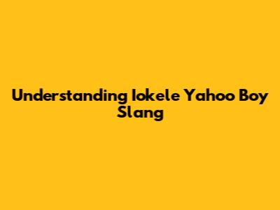 Understanding 'Iokele Yahoo Boy' Slang