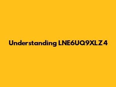 Understanding LNE6UQ9XLZ4