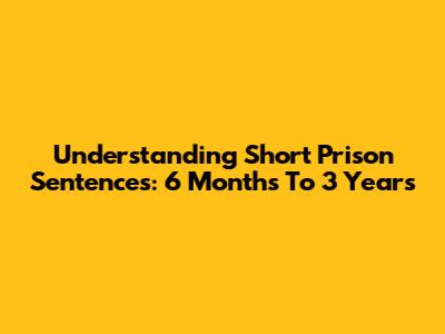 Understanding Short Prison Sentences: 6 Months To 3 Years