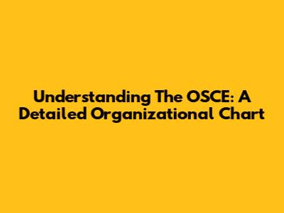 Understanding The OSCE: A Detailed Organizational Chart