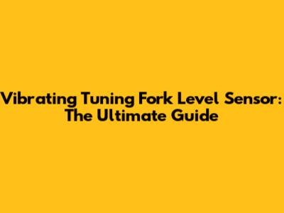 Vibrating Tuning Fork Level Sensor: The Ultimate Guide