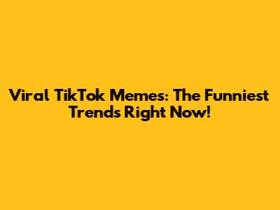 Viral TikTok Memes: The Funniest Trends Right Now!