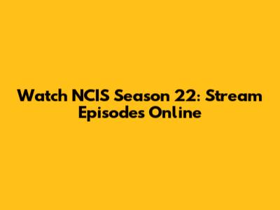 Watch NCIS Season 22: Stream Episodes Online