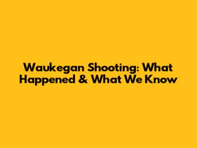 Waukegan Shooting: What Happened & What We Know