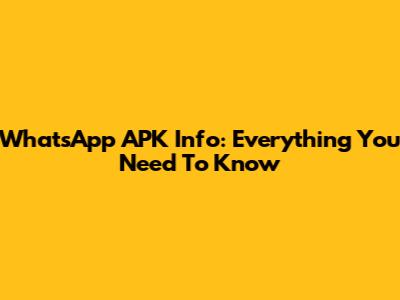 WhatsApp APK Info: Everything You Need To Know