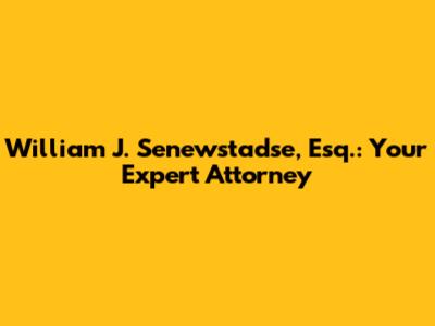 William J. Senewstadse, Esq.: Your Expert Attorney