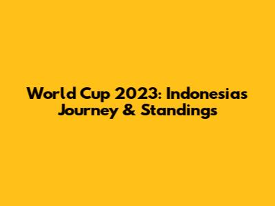 World Cup 2023: Indonesia's Journey & Standings